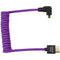 Kondor Blue Gerald Undone Braided Coiled High-Speed Right-Angle Micro-HDMI to HDMI Cable for Select&nbsp;Sony & Fuji Cameras (Limited Purple Edition, 12 to 24")