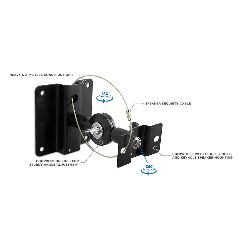 Mount-It! Heavy Duty Universal Speaker Mounts for Walls/Ceilings (Pair)
