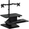 Mount-It! Sit Stand Standing Desk Converter with Dual Monitor Mount Combo (Black)