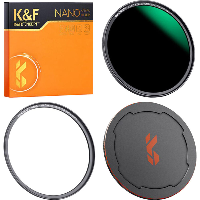 K&F Concept Nano-X Magnetic Filter with Adapter Ring & Lens Cap (58mm, 10-Stop)