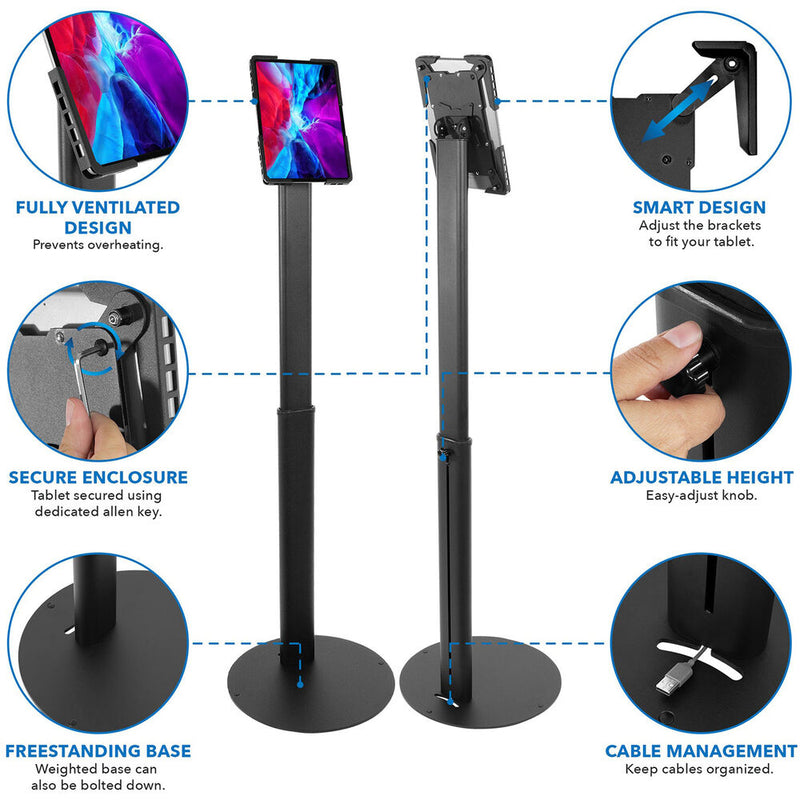 Mount-It! Universal Tablet Floor Kiosk (Black)