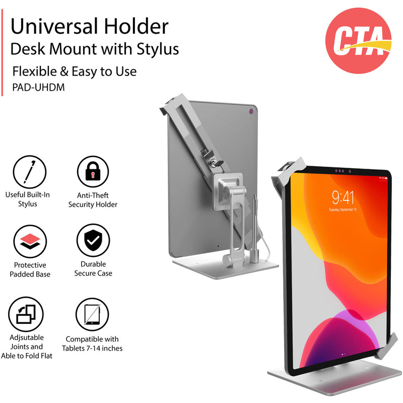 CTA Digital Universal Holder Desk Mount with Stylus