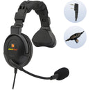 Eartec Proline Single Headset with Kenwood 2-Pin Plug Inline PTT