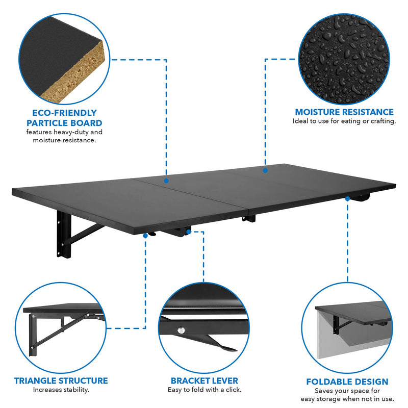 Mount-It! Wall-Mounted Drop Leaf Table/Workstation