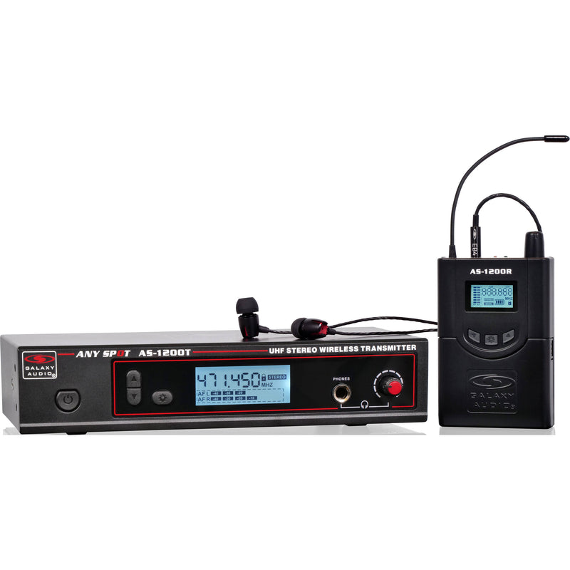 Galaxy Audio AS-1200 Personal Wireless In-Ear Monitor System with 1 Receiver & EB4 Earbuds (D: 584 to 607 MHz)