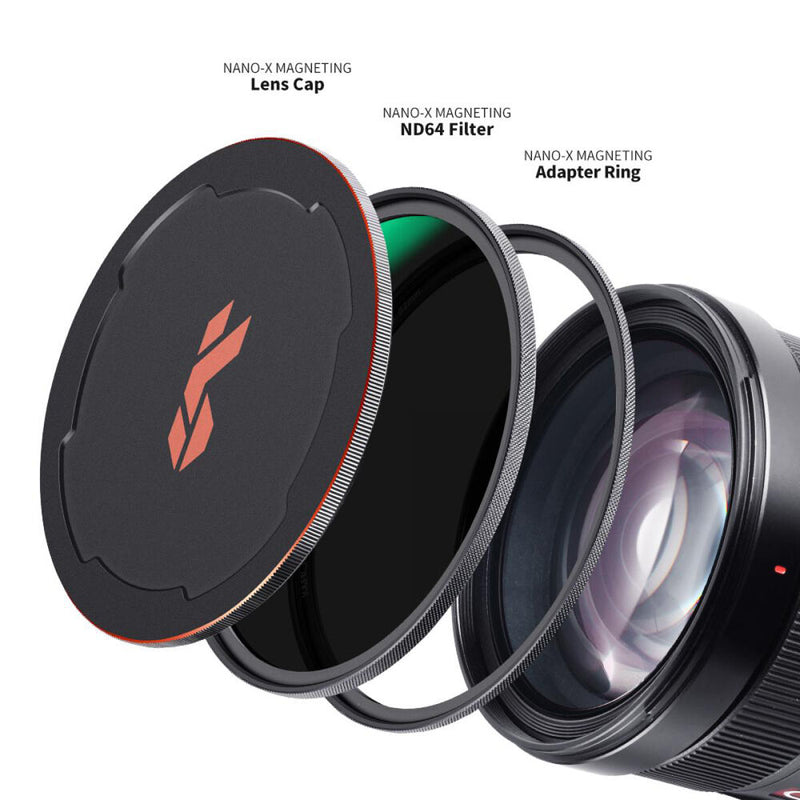 K&F Concept Nano-X Magnetic Filter with Adapter Ring & Lens Cap (62mm, 6-Stop)