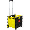 Mount-It! Rolling Utility Cart  Folding And Collapsible Hand Crate On Wheels (Black and Yellow)