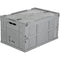 Mount-It! Collapsible Plastic Storage Crate with Attached Lid (65L Capacity)