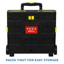 Mount-It! Rolling Utility Cart  Folding And Collapsible Hand Crate On Wheels (Black and Yellow)