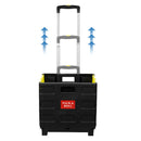 Mount-It! Rolling Utility Cart  Folding And Collapsible Hand Crate On Wheels (Black and Yellow)