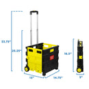 Mount-It! Rolling Utility Cart  Folding And Collapsible Hand Crate On Wheels (Black and Yellow)