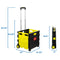 Mount-It! Rolling Utility Cart  Folding And Collapsible Hand Crate On Wheels (Black and Yellow)