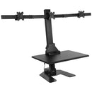 Mount-It! Triple Monitor Electric Standing Desk Converter   Stand-Up Computer Workstation With Three Monitor M