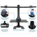 Mount-It! Triple Monitor Electric Standing Desk Converter   Stand-Up Computer Workstation With Three Monitor M
