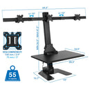 Mount-It! Triple Monitor Electric Standing Desk Converter   Stand-Up Computer Workstation With Three Monitor M