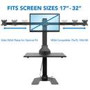 Mount-It! Triple Monitor Electric Standing Desk Converter   Stand-Up Computer Workstation With Three Monitor M
