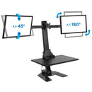 Mount-It! Triple Monitor Electric Standing Desk Converter   Stand-Up Computer Workstation With Three Monitor M