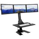 Mount-It! Triple Monitor Electric Standing Desk Converter   Stand-Up Computer Workstation With Three Monitor M