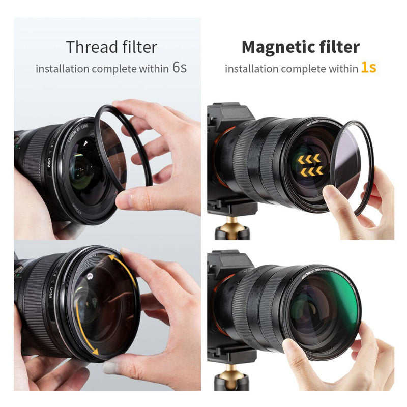 K&F Concept Nano-X Magnetic Black Mist Filter 1/4 with Adapter Ring & Lens Cap (55mm)