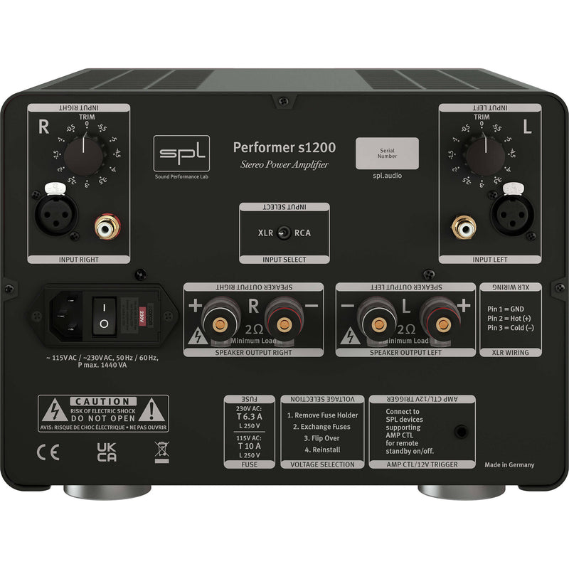 SPL Performer S1200 Stereo High Power Amplifier (Silver)