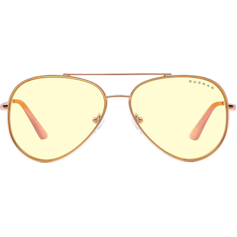 GUNNAR Maverick Computer Glasses (Rose Gold Frame, Amber Lens Tint)