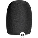 Auray WBF-BDM Foam Windscreen for Broadcast Dynamic Mics (3-Pack)