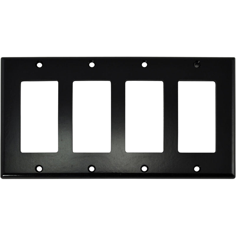 FSR SS-DPLT4-BLK Decora Wall Plate (4-Gang, Black)