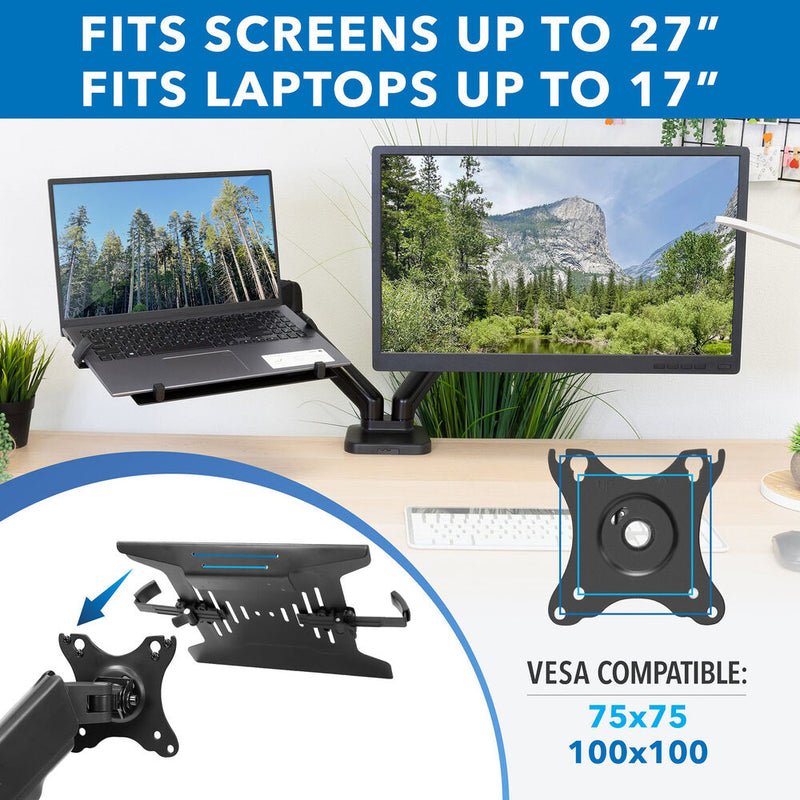 Mount-It! MI-6352LTMN Full Motion Monitor and Laptop Desk Mount