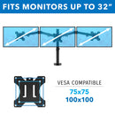 Mount-It! Full Motion Triple Monitor Desk Mount for 24 to 32" Displays