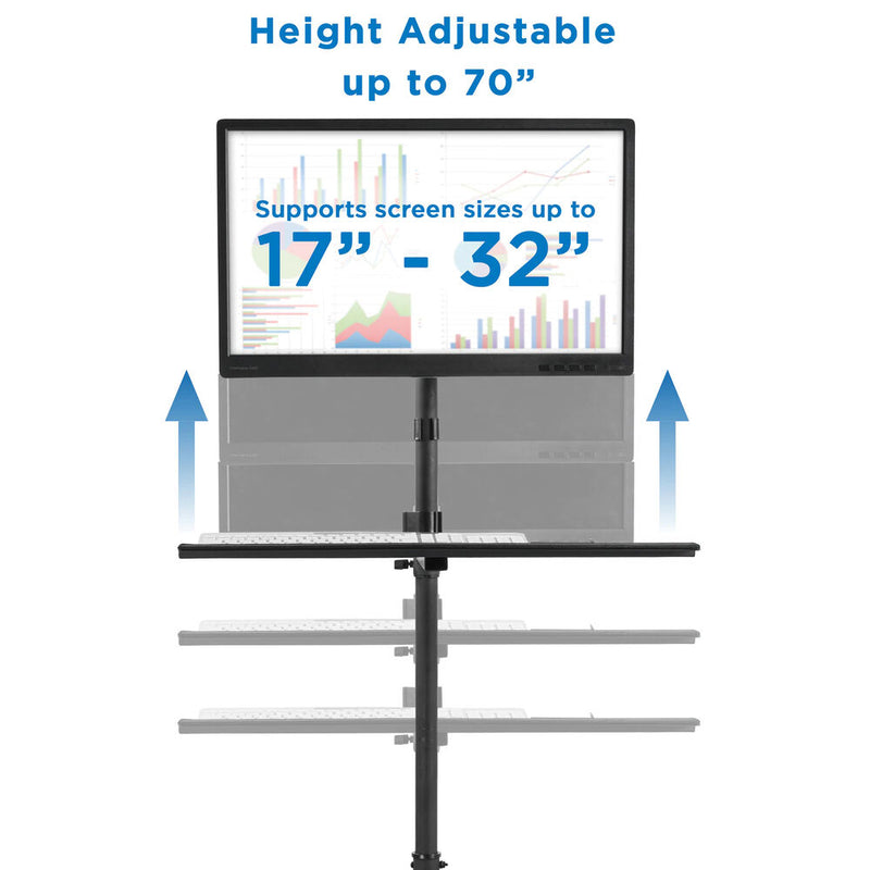 Mount-It! Mobile Cart with Monitor Mount and CPU Holder