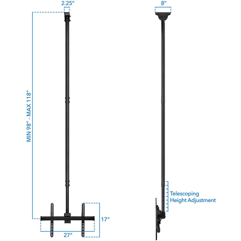 Mount-It! Large Full Motion Ceiling TV Mount for 32 to 70" Displays