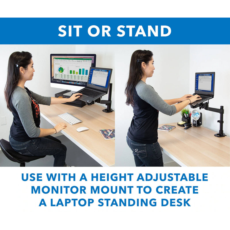 Mount-It! Clamp-On Laptop Tray with Safety Straps