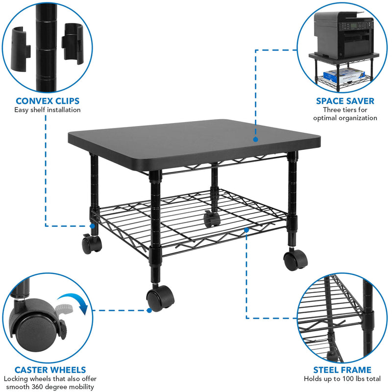 Mount-It! Under-Desk Printer Stand with Wheels