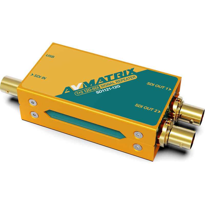 AVMATRIX 1x2 12G-SDI Reclocking Signal Repeater