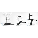 Mount-It! Sit Stand Standing Desk Converter with Dual Monitor Mount Combo (Black)