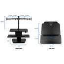 Mount-It! Sit Stand Standing Desk Converter with Dual Monitor Mount Combo (Black)