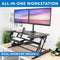 Mount-It! Sit-Stand Desk Converter with Dual Monitor Mount (Black)