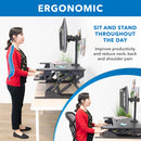 Mount-It! Sit-Stand Desk Converter with Dual Monitor Mount (Black)