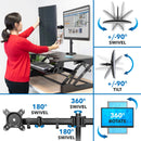 Mount-It! Sit-Stand Desk Converter with Dual Monitor Mount (Black)