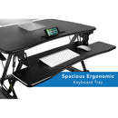 Mount-It! Height-Adjustable Standing Desk Converter, 6"H x 40-7/16"W x 9"D (Black)