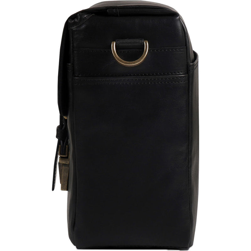 MegaGear Leather Camera Messenger Bag for Mirrorless, Instant & DSLR Cameras (Black)