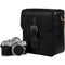 MegaGear Leather Camera Messenger Bag for Mirrorless, Instant & DSLR Cameras (Black)