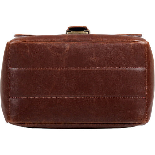 MegaGear Leather Camera Messenger Bag for Mirrorless, Instant & DSLR Cameras (Dark Brown)