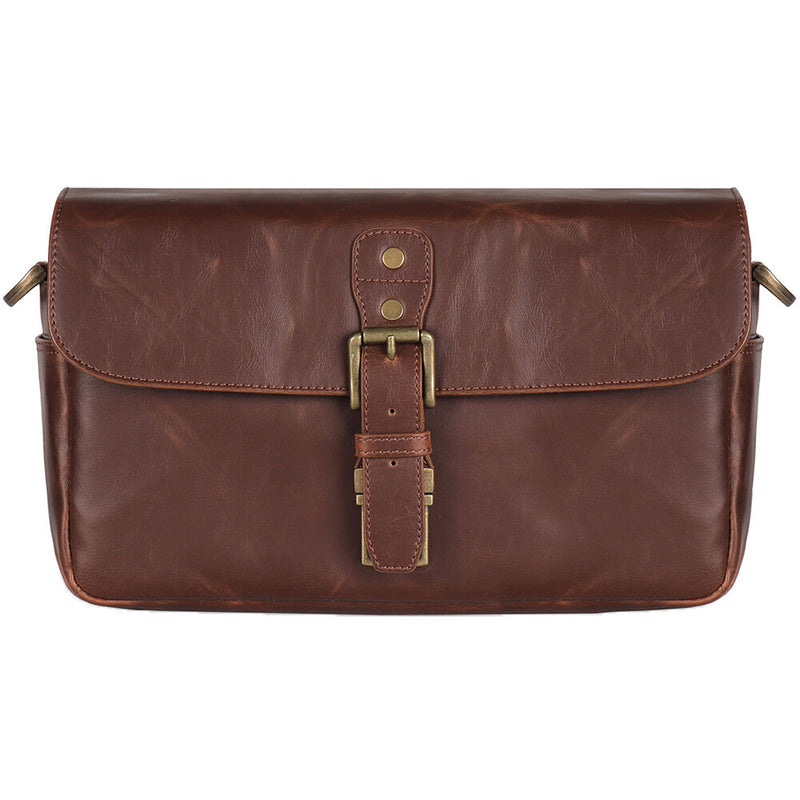 MegaGear Leather Camera Bag for Mirrorless, Instant, DSLR Cameras (Dark Brown)