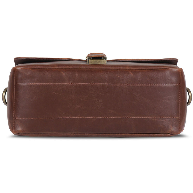 MegaGear Leather Camera Bag for Mirrorless, Instant, DSLR Cameras (Dark Brown)
