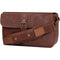 MegaGear Leather Camera Bag for Mirrorless, Instant, DSLR Cameras (Dark Brown)