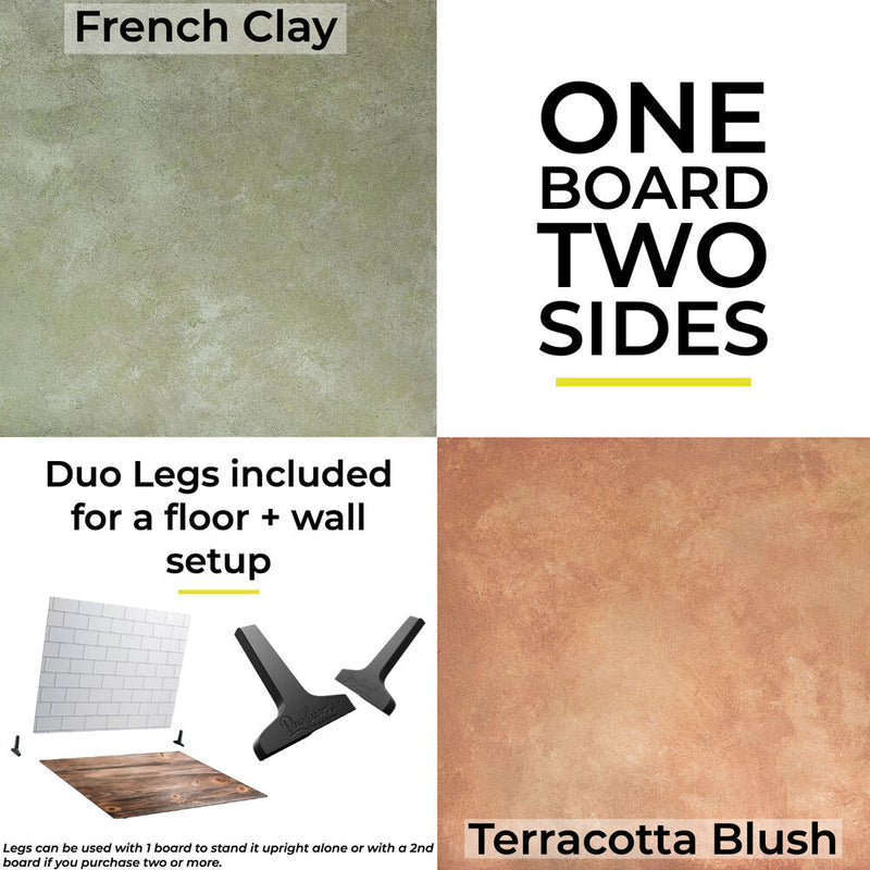 V-FLAT WORLD 30 x 40" Duo-Board Double-Sided Background (French Clay/Terracotta Blush)