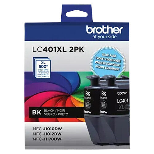 Brother Genuine LC401 High-Yield Black Ink Cartridge Set (2-Pack)