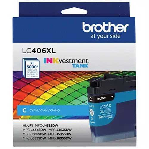 Brother Genuine LC406 INKvestment Tank High Yield Cyan Ink Cartridge