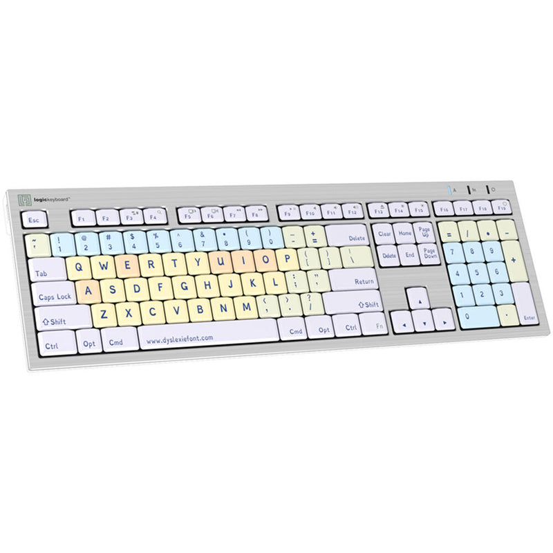 Logickeyboard Dyslexie Keyboard (Mac, White, US English)